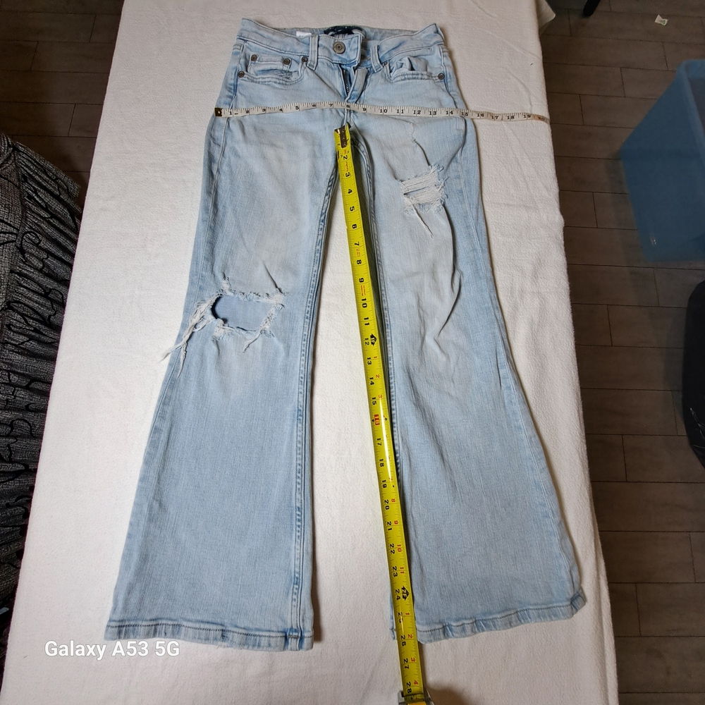 Aeropostale Distressed Light Blue Wide Leg Jeans - Picture 7 of 10